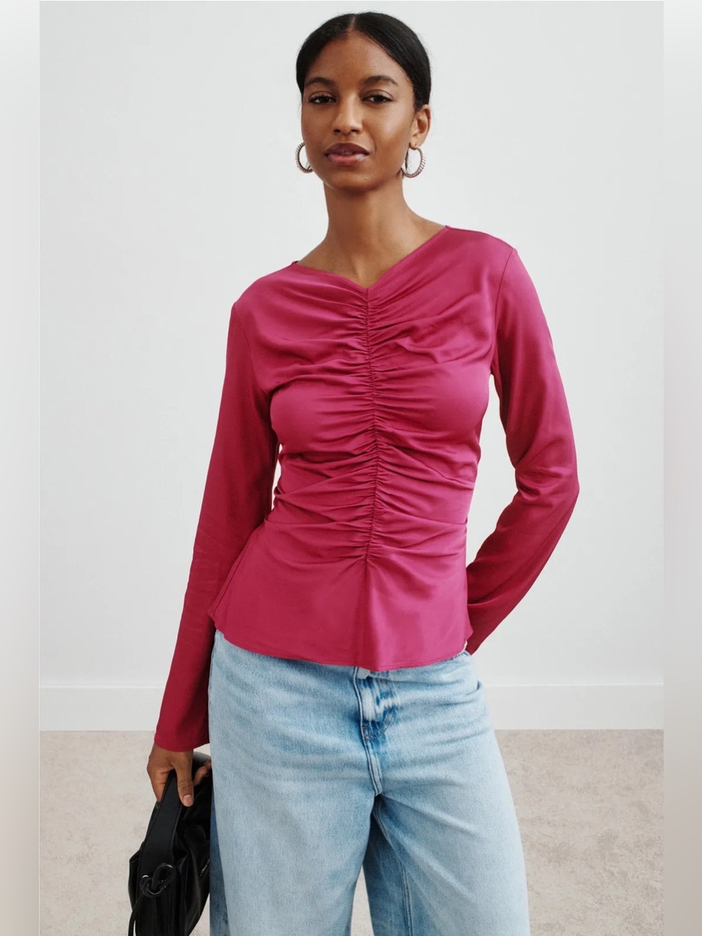 RTR Third Form Allure Gathered Long Sleeve Blouse (0503)